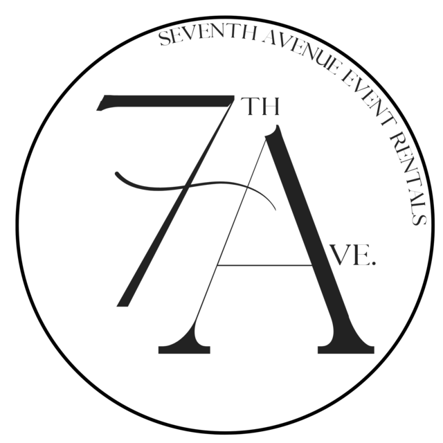 Seventh Avenue Event Rentals monogram: a 7 interlocked with an A inside a circle